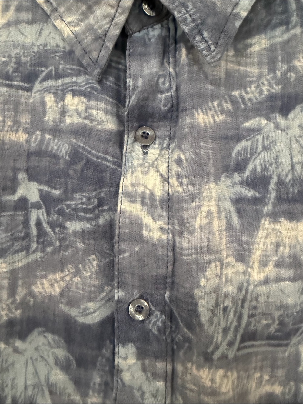 Margaritaville Men Blue Tropical Print Short-Sleeve Button-Up Shirt XXL/TTG T020 - Picture 3 of 7